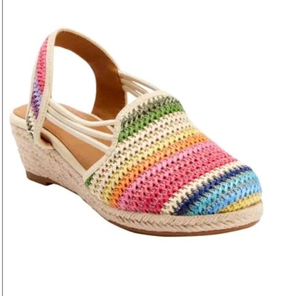 Comfortview The Clea Espadrille shoes bright woven multicolor design 12WW Wide